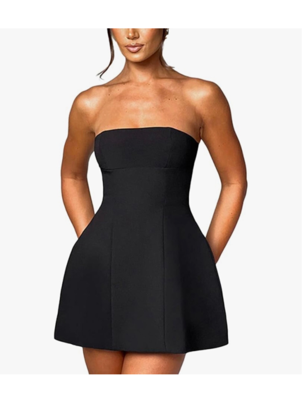 New Strapless Tube A-line Mini Lined Dress Cocktail Classic M